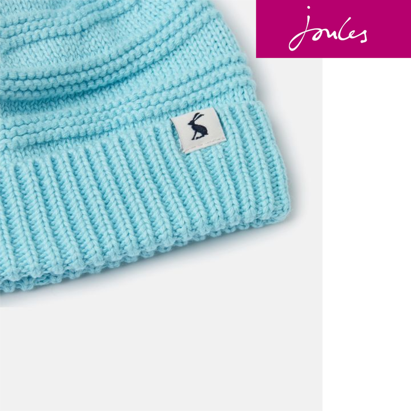 Joules Pom Pom Knitted Hat - Blue -1